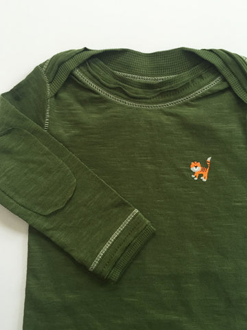 Tiger Slub Onesie - Green