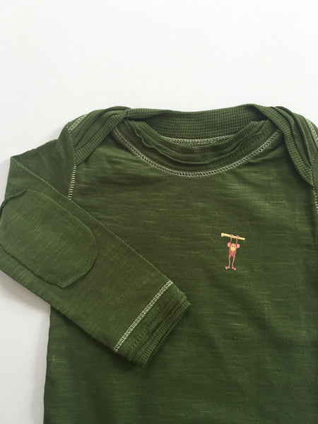 Monkey Slub Onesie - Green